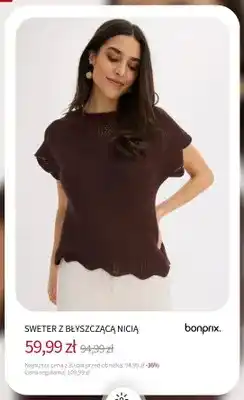 BonPrix Sweter z błyszczącą nicią Bonprix oferta