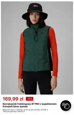 4F Bezrękawnik trekkingowy 4F PRO z wypełnieniem Primaloft Silver damski oferta