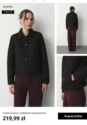 Greenpoint Czarna kurta z ozdobnym pikowaniem Greenpoint oferta