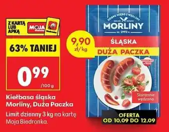 Biedronka Kiełbasa śląska Morliny, Duża Paczka oferta