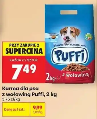Biedronka Karma dla psa z wołowiną Puffi oferta