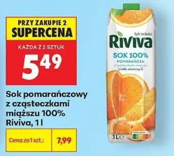Biedronka Sok pomarańczowy z cząsteczkami miąższu 100% Riviva oferta