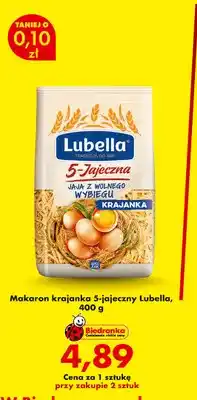 Biedronka Makaron krajanka 5-jajeczny Lubella oferta