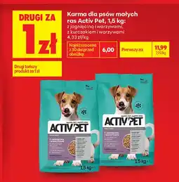 Biedronka Karma dla psów małych ras z jagnięciną i warzywami Activ Pet oferta