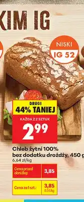 Biedronka Chleb żytni 100% bez dodatku drożdży oferta