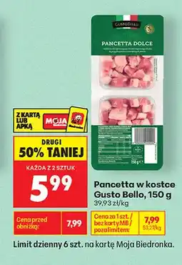 Biedronka Pancetta w kostce Gusto Bello oferta