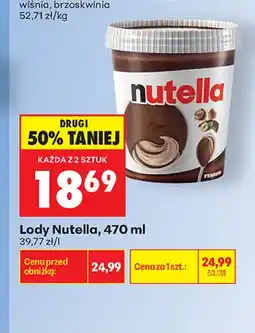 Biedronka Lody Nutella oferta