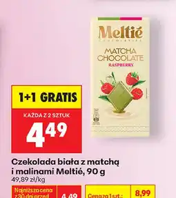Biedronka Czekolada biała z matchą i malinami Meltié oferta
