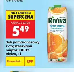 Biedronka Sok pomarańczowy z cząsteczkami miąższu Riviva 100% oferta