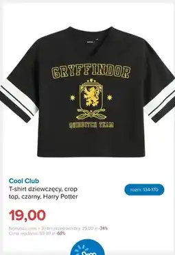 Smyk T-shirt dziewczęcy crop top czarny Harry Potter Cool Club oferta