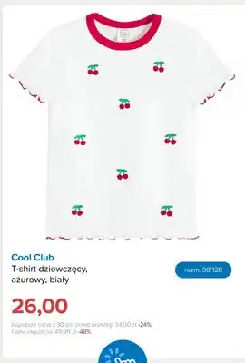 T-shirt dziewczęcy ażurowy biały Cool Club