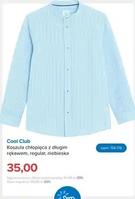 Koszula chłopięca z długim rękawem regular niebieska Cool Club