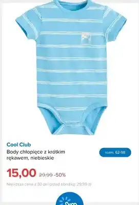 Body chłopięce z krótkim rękawem niebieskie Cool Club