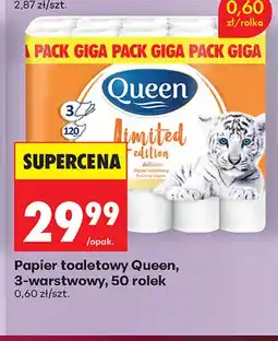 Biedronka Papier toaletowy 3-warstwowy 50-pak Queen oferta