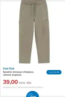 Smyk Spodnie dresowe chłopięce relaxed brązowe Cool Club oferta