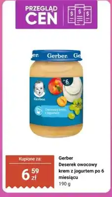 Biedronka Deserek owocowy Gerber krem z jogurtem po 6 miesiącu oferta