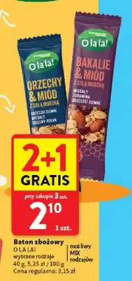 Intermarche Baton zbożowy orzechy & miód z solą morską O la la! oferta
