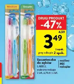 Intermarche Szczoteczka do zębów Medium Labell 2-pak oferta