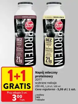 Intermarche Napój mleczny proteinowy o smaku czekoladowym Zott oferta