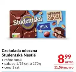 Makro Czekolada mleczna Studentská Nestlé oferta