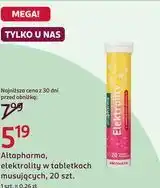 Rossmann Altapharma, elektrolity w tabletkach musujących, 20 szt oferta