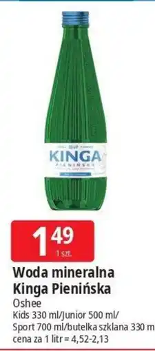 E.Leclerc Woda mineralna Kinga Pienińska Oshee oferta