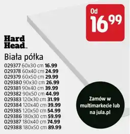 Jula Biała półka Hard Head oferta