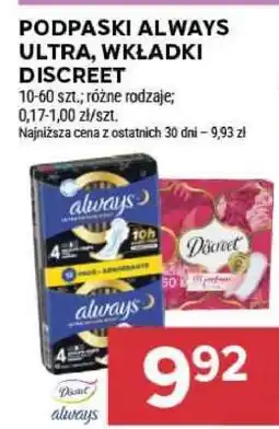 Stokrotka Market Podpaski Always Ultra, Wkładki Discreet oferta