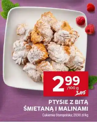 Stokrotka Market Ptysie z bitą śmietaną i malinami oferta