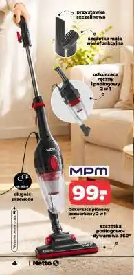Netto MPM Odkurzacz pionowy bezworkowy 2 w 1 oferta