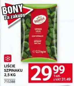 Selgros Liście szpinaku Hortex oferta