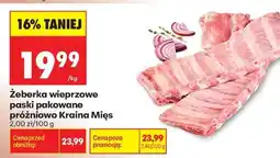 Biedronka Żeberka wieprzowe paski pakowane próżniowo Kraina Mięs oferta