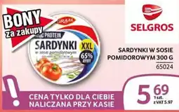 Selgros Sardynki w sosie pomidorowym oferta