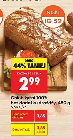 Biedronka Chleb żytni 100 % bez dodatku drożdży 450 g oferta