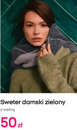 Pepco Sweter damski zielony z wełną Pepco oferta