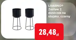 Lidl LIVARNO Zestaw 2 doniczek na stojaku, czarny oferta