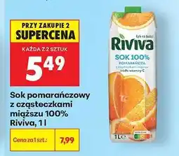 Biedronka Sok pomarańczowy z cząsteczkami miąższu 100% Riviva, 1l oferta
