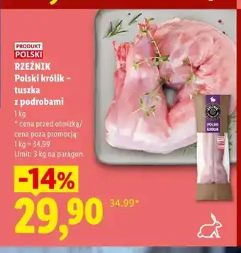 Lidl Polski królik tuszka z podrobami Rzeźnik oferta