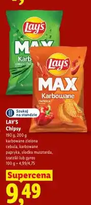 Lidl Chipsy Lay's MAX karbowane zielona cebula oferta