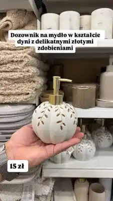 Pepco Dozownik na mydło w kształcie dyni ze złotymi zdobieniami oferta