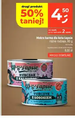 Dealz Mokra karma dla kota Łapsie Kurczak z kalmarami oferta