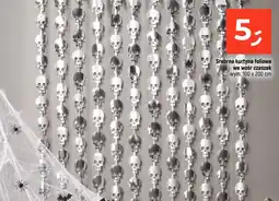 Dealz Srebrna kurtyna foliowa we wzór czaszek 100x200 cm oferta
