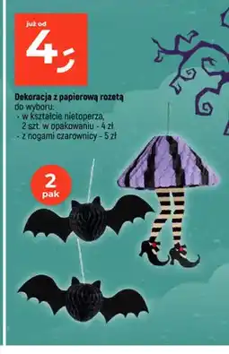 Dealz Dekoracja z papierową rozetą w kształcie nietoperza 2-pak oferta