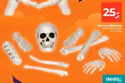 Dealz Dekoracje halloweenowe w zestawie czaszka i 9 szt. kości oferta