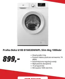 Media Markt Pralka Beko b100 B1W630WWPL Slim 6kg 1000obr oferta