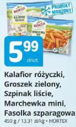Marketvita Kalafior różyczki, Groszek zielony, Szpinak liście, Marchewka mini, Fasolka szparagowa oferta