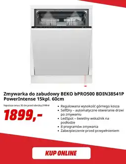 Media Markt Zmywarka do zabudowy BEKO bPRO500 oferta