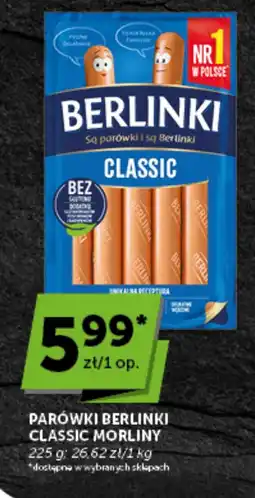 Groszek Parówki Berlinki Classic Morliny oferta