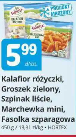 Marketvita Kalafior różyczki, Groszek zielony, Szpinak liście, Marchewka mini, Fasolka szparagowa oferta