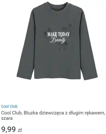 Cool Club, Bluzka dziewczęca z długim rękawem, szara